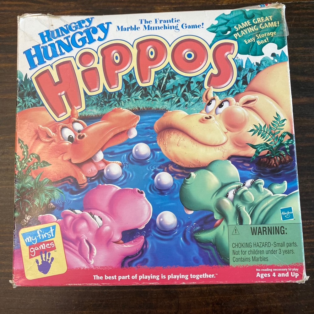 VINTAGE Hungry Hungry Hippos Game COMPLETE Milton Bradley 2000 90s Kids